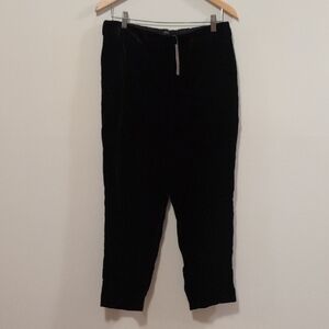 J.Crew Black Velvet Pants With Elasticized Waist